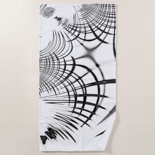 十字灰色の線は爪のスケッチを思い出させる ビーチタオル (正面)