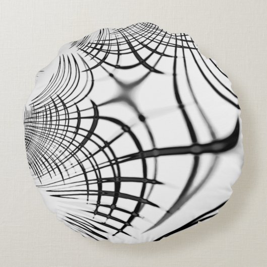 十字灰色の線は爪のスケッチを思い出させる ラウンドクッション (裏面)