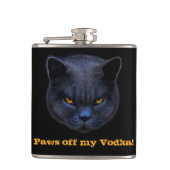 十字猫は私のウォッカを離れて足を言います! フラスク (正面)