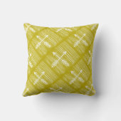 十字矢チャートルーズとアイボリーデザイン枕 クッション (裏面)