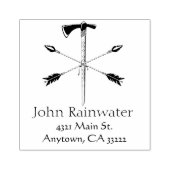 十字矢印とアックスパーソナライズされたゴム印 ラバースタンプ (インプリント)