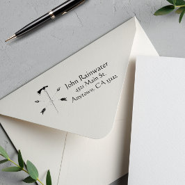 十字矢印とアックスパーソナライズされた セルフインキングスタンプ