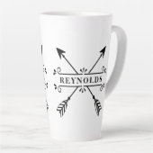 十字矢素朴印（名前ID615） カフェラテマグ (右アングル)