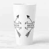 十字矢素朴印（名前ID615） カフェラテマグ (正面)