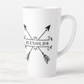 十字矢素朴印（名前ID615） カフェラテマグ (右)