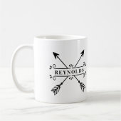 十字矢素朴印（名前ID615） コーヒーマグカップ (左)