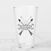 十字矢素朴印（名前ID615） タンブラーグラス (正面)