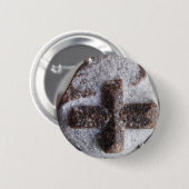 十字石、完全な水晶交差 缶バッジ (正面&裏面)