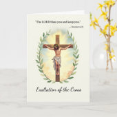 十字神の平和と恵みの高まり カード (黄色い花)