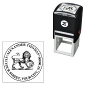 十字紋紋付き紋章ライオン セルフインキングスタンプ (インサイチュ)