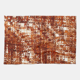 十字線と錆びた正方形のノッチ キッチンタオル