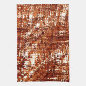 十字線と錆びた正方形のノッチ キッチンタオル (縦)