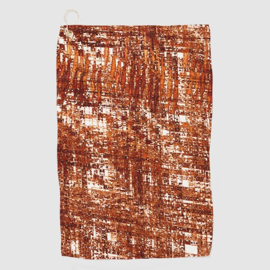 十字線と錆びた正方形のノッチ ゴルフタオル (正面)