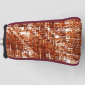 十字線と錆びた正方形のノッチ ゴルフヘッドカバー (正面)