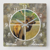 十字線の時計線をカスタマイズ スクエア壁時計 (正面)