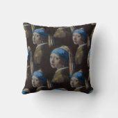 十字縫い女の子と真珠のイヤリング、ブックアート クッション (裏面)