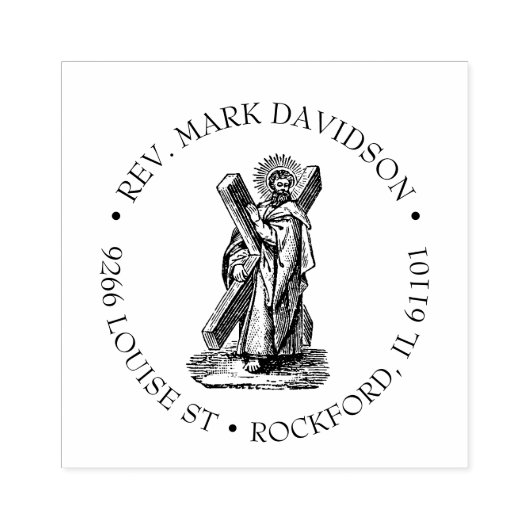 十字聖人セントアンドリュー使徒カトリック ラバースタンプ (インプリント)