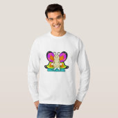 十字脚のヨガで蝶 Tシャツ (正面フル)