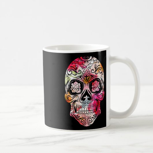 十字花砂糖スカルの日の死んだ衣装G コーヒーマグカップ (右)