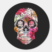 十字花砂糖スカルの日の死んだ衣装G ラウンドシール (正面)
