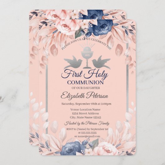 十字花聖なる聖餐式 招待状 (正面/裏面)