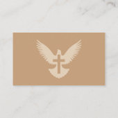 十字赤とベージュ教会のカードで鳩 名刺 (裏面)