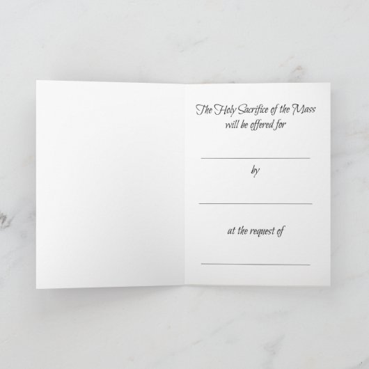 十字赤薔薇を供えるカトリックのミステリー カード (内部)