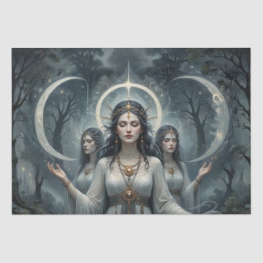 十字路と月の切り離しのヘカテの女神 薄葉紙 (正面)