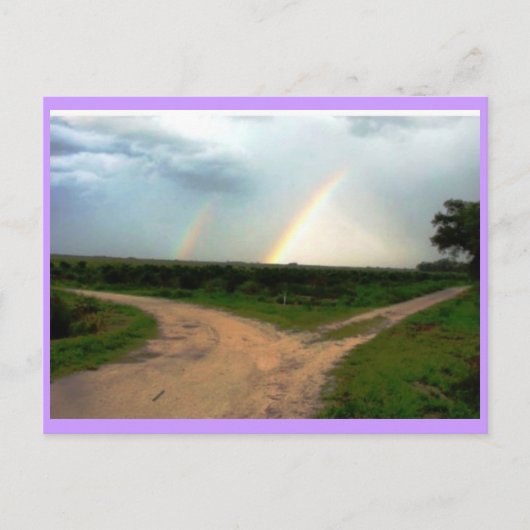 十字路に二重の虹 ポストカード (正面)