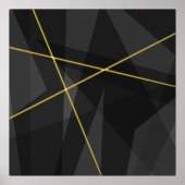 十字路ダークグレー抽象芸術幾何学芸術 箔ポスター (正面)