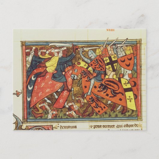 十字軍とイスラム教徒の戦い ポストカード (正面)