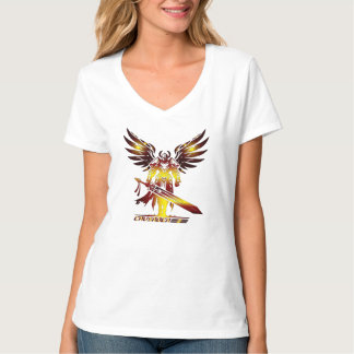 十字軍の女性VネックTシャツ Tシャツ