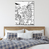 十字軍の騎士が戦闘に乗り出す キャンバスプリント (インサイチュ (寝室))