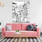 十字軍の騎士が戦闘に乗り出す キャンバスプリント (インサイチュ (リビング))