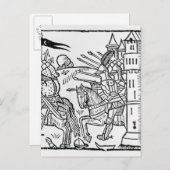 十字軍の騎士が戦闘に乗り出す ポストカード (正面/裏面)