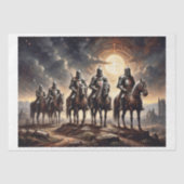 十字軍の騎士が馬に乗って行進 薄葉紙 (正面)