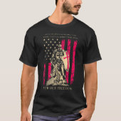 十字軍の騎士テンプラール戦士の神のアメリカ国旗 Tシャツ (正面)