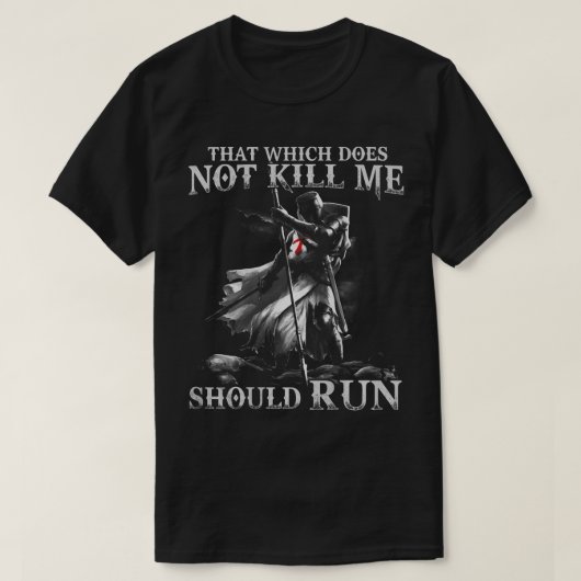 十字軍の騎士テンプル戦士の神の戦い悪 Tシャツ (デザイン正面)
