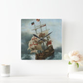 十字軍アホイ スクエア壁時計 (ホーム)