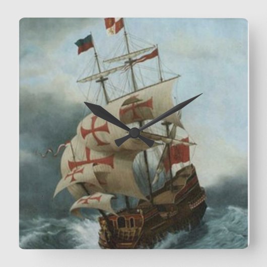 十字軍アホイ スクエア壁時計 (正面)