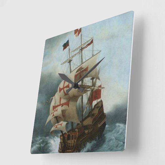 十字軍アホイ スクエア壁時計 (傾斜)