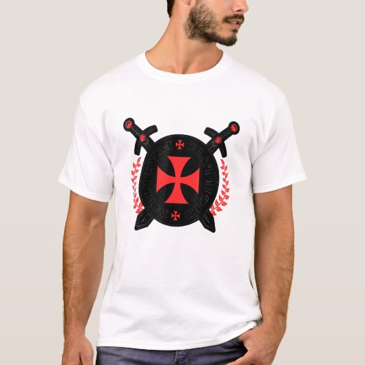 十字軍テンプラーエンブレムナイト騎士団 Tシャツ (正面)