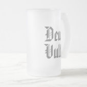 十字軍テンプル騎士団 シールロゴ Deus Vult 旧タイプ フロストグラスビールジョッキ (正面右)