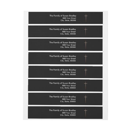 十字銅葬式包装ラベル ラップアラウンドラベル (シート)