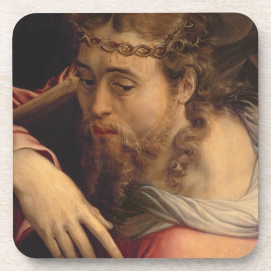 十字1540-45年を運んでいるキリスト(パネルの油) コースター (正面)