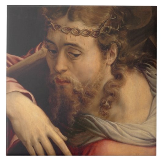 十字1540-45年を運んでいるキリスト(パネルの油) タイル (正面)