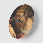 十字1540-45年を運んでいるキリスト(パネルの油) ラウンド壁時計 (傾斜)