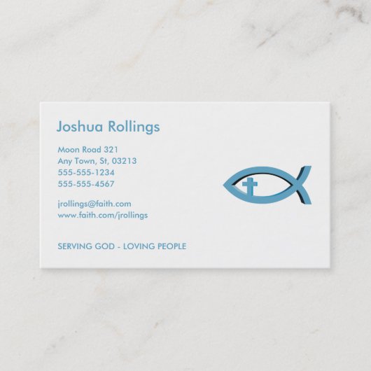 十字|の共有を持つキリスト教の魚あなたの信頼 名刺 (正面)