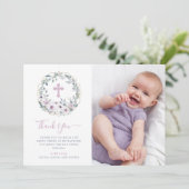 十字|の写真とのすみれ色の赤面|の花の洗礼 サンキューカード (スタンド正面)