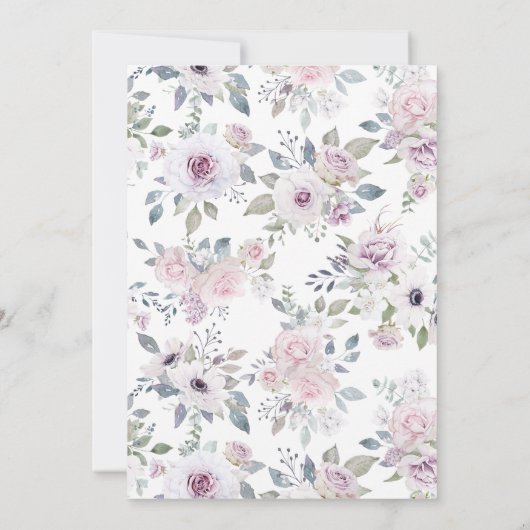 十字|の写真とのすみれ色の赤面|の花の洗礼 サンキューカード (裏面)